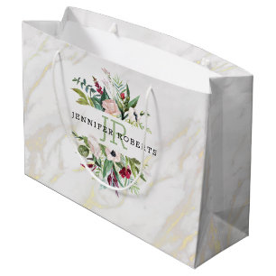 Luxuriöser Rahmen aus weißem und goldfarbenem Marm Große Geschenktüte