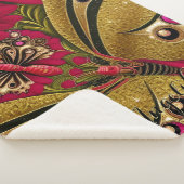 Luxuriöser Red and Gold Butterfly Individuelle Nam Sherpadecke (3/4)