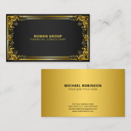 Luxuriöser Regal Gold Rahmen auf schwarz Visitenkarte
