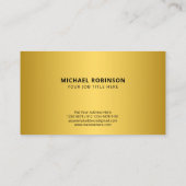 Luxuriöser Regal Gold Rahmen auf schwarz Visitenkarte (Rückseite)