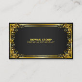 Luxuriöser Regal Gold Rahmen auf schwarz Visitenkarte (Vorderseite)
