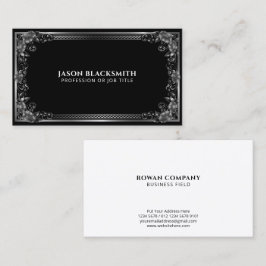 Luxuriöser Regal Silver Frame auf schwarz Visitenkarte