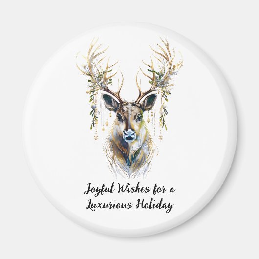 Luxuriöser Reindeer, frohe Wünsche für einen Urlau Magnet (Vorne)