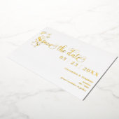 Luxuriöser romantischer Blüh Wedding Save the Date Folieneinladung (Gedreht)