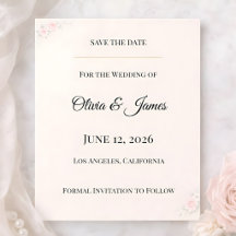 Luxuriöser Rosa Blumen Save-the-Date