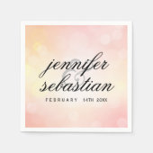 Luxuriöser rosa Glitzer bokeh WEDING MONOGRAM Serviette (Vorderseite)