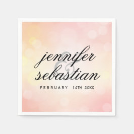 Luxuriöser rosa Glitzer bokeh WEDING MONOGRAM Serviette