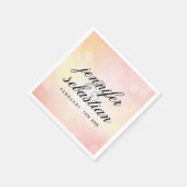 Luxuriöser rosa Glitzer bokeh WEDING MONOGRAM Serviette (Ecke)