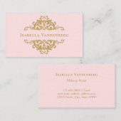 Luxuriöser rosa goldfarbener Verzierter Rahmen Visitenkarte (Vorne/Hinten)