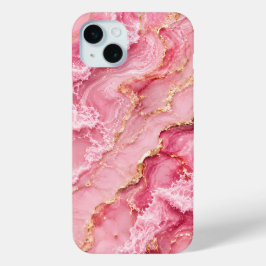 Luxuriöser rosa Ozeanmarmor mit goldenen Adern Case-Mate iPhone Hülle