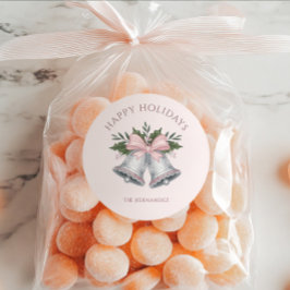 Luxuriöser rosa & silberner Glitter-Weckanhänger C Runder Aufkleber