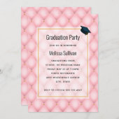 Luxuriöser rosa Tufed Diamond Pattern Abschluss Einladung (Vorne/Hinten)