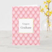 Luxuriöser rosa Tufed Diamond Pattern Abschluss Karte (Gelbe Blume)