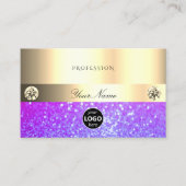 Luxuriöser rosafarbener Lila Glitzer mit Logo Lumi Visitenkarte (Vorderseite)
