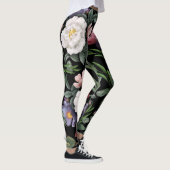 Luxuriöser Rose Garten Nachtgarten Blume Leggings (Rechts)