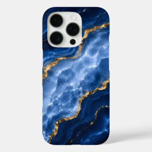 Luxuriöser Saphir-Marmor-Achat iPhone 16 Pro Hülle