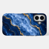 Luxuriöser Saphir-Marmor-Achat Case-Mate iPhone Hülle (Rückseite (Horizontal))