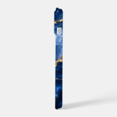 Luxuriöser Saphir-Marmor-Achat iPhone 15 Hülle (Linke Seite)
