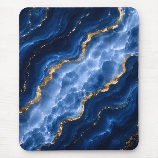 Luxuriöser Saphir-Marmor-Achat Mousepad (Vorne)