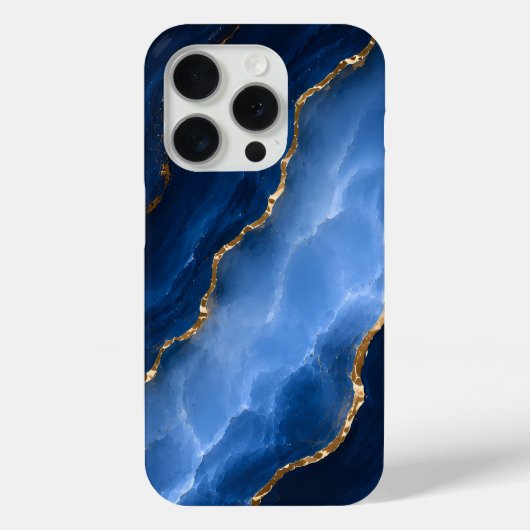 Luxuriöser Saphirblauer Marmor Case-Mate iPhone Hülle (Rückseite)