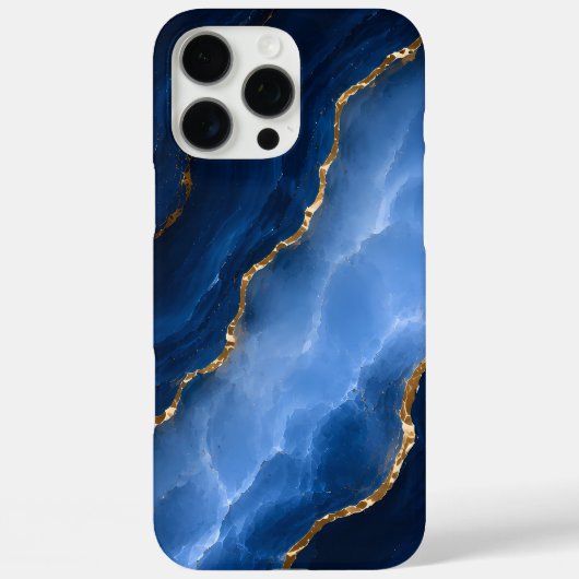Luxuriöser Saphirblauer Marmor Case-Mate iPhone Hülle (Rückseite)