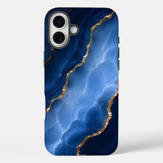 Luxuriöser Saphirblauer Marmor Case-Mate iPhone Hülle (Rückseite)