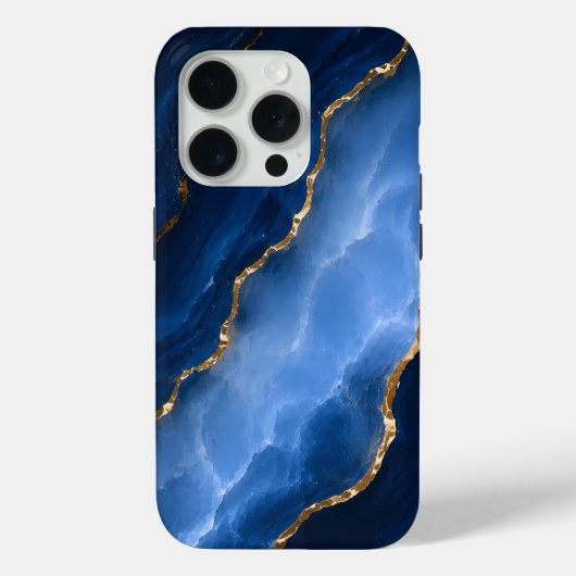 Luxuriöser Saphirblauer Marmor Case-Mate iPhone Hülle (Rückseite)