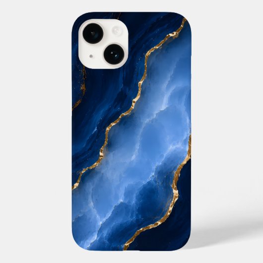 Luxuriöser Saphirblauer Marmor Case-Mate iPhone Hülle (Rückseite)