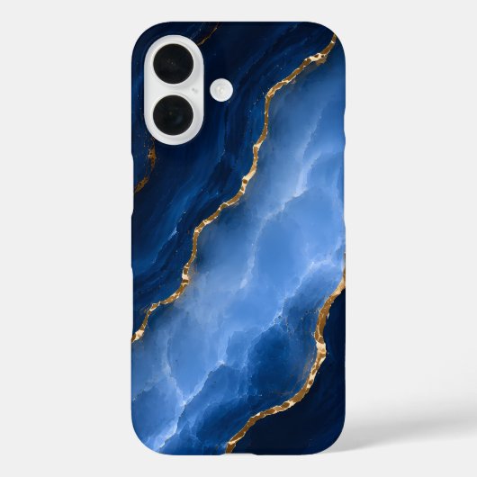 Luxuriöser Saphirblauer Marmor Case-Mate iPhone Hülle (Rückseite)