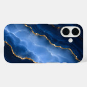 Luxuriöser Saphirblauer Marmor Case-Mate iPhone Hülle (Rückseite (Horizontal))