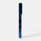 Luxuriöser Saphirblauer Marmor iPhone Hülle (Rechte Seite)