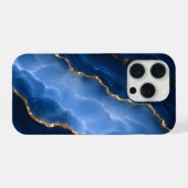 Luxuriöser Saphirblauer Marmor iPhone Hülle (Rückseite (Horizontal))