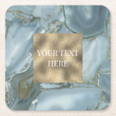 Luxuriöser schicker Glitzer-Marmor Rechteckiger Pappuntersetzer (Vorderseite)