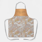 Luxuriöser Schönheitssalon Grau Marmor Gold Name d Schürze (Vorderseite)