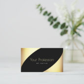 Luxuriöser Schwarz-Gold-Effekt mit Öffnungszeiten Visitenkarte (Stehend Vorderseite)