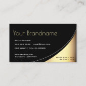 Luxuriöser Schwarz-Gold-Effekt mit Öffnungszeiten Visitenkarte (Rückseite)