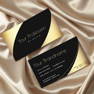 Luxuriöser Schwarz-Gold-Effekt mit Öffnungszeiten Visitenkarte