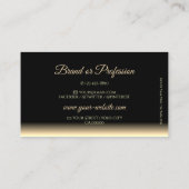 Luxuriöser Schwarz- und Beige-Gradient-Soft-Mirror Visitenkarte (Rückseite)