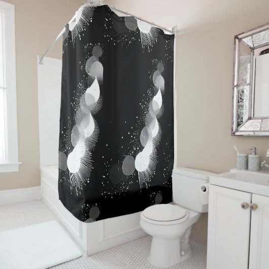 Luxuriöser Schwarz-Weiß-Duschvorhang Stil 1 Duschvorhang (Beispiel)