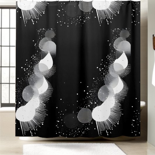 Luxuriöser Schwarz-Weiß-Duschvorhang Stil 1 Duschvorhang