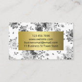 Luxuriöser Schwarz-weißer Gold handgefertigter Wel Visitenkarte (Rückseite)