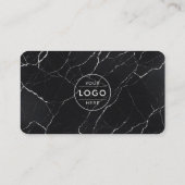 Luxuriöser schwarzer Marmor 3 QR-Code Multi-Social Visitenkarte (Rückseite)