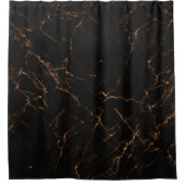 Luxuriöser schwarzer Marmor: Elegante Textur Duschvorhang (Vorderseite)