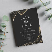 Luxuriöser schwarzer Marmorboden mit Goldverzierun Einladung