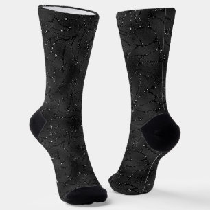 Luxuriöser schwarzer monochromatischer Glamour-Hin Socken