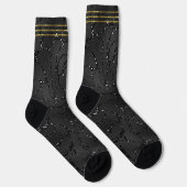 Luxuriöser schwarzer monochromatischer Glasuntergr Socken (Rechts)
