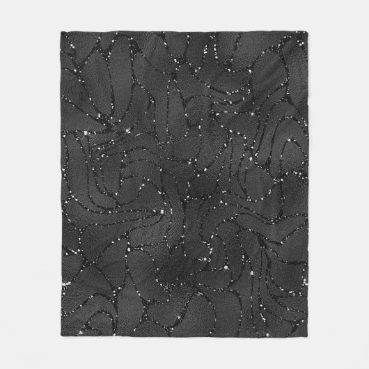 Luxuriöser schwarzer monochromatischer glatter Hin Fleecedecke (Vorderseite)