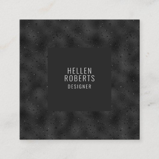 Luxuriöser schwarzer monochromatischer Hintergrund Quadratische Visitenkarte (Vorderseite)