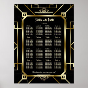 Luxuriöser schwarzer und goldener großartiger Sitz Poster
