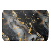 Luxuriöser schwarzer und goldfarbener Marmorboden Badematte (Vorderseite)